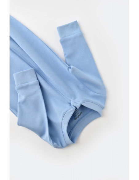 UP-BC-CSY3037-3,Salopeta cu fermoar cu maneca lunga si panataloni lungi - 100%bumbac organic - Bleu, Baby Cosy
