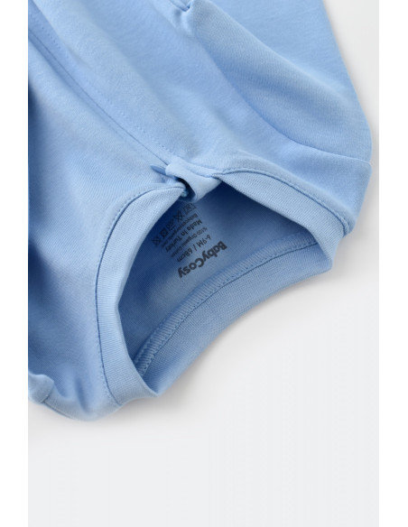 UP-BC-CSY3037-3,Salopeta cu fermoar cu maneca lunga si panataloni lungi - 100%bumbac organic - Bleu, Baby Cosy