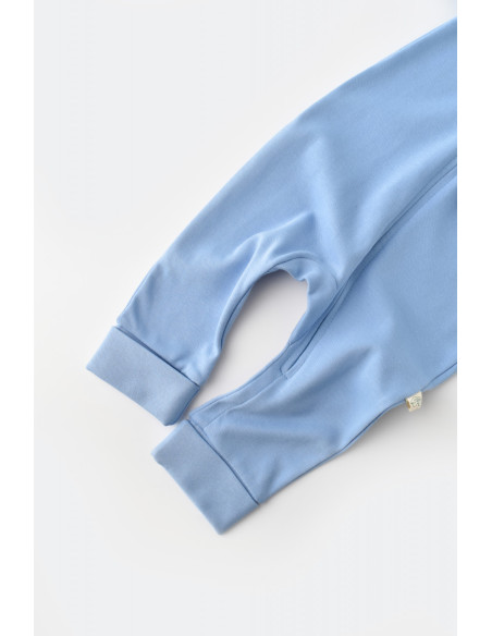 UP-BC-CSY3037-3,Salopeta cu fermoar cu maneca lunga si panataloni lungi - 100%bumbac organic - Bleu, Baby Cosy