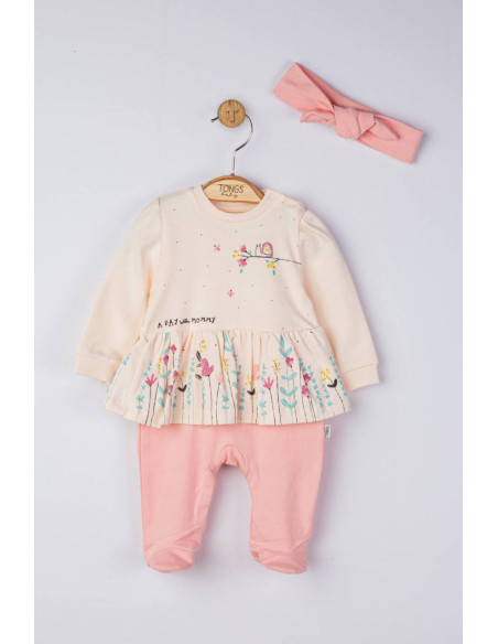 UP-tgs_4050_3,Set salopeta cu bentita "A day with mommy" pentru bebelusi, Tongs baby, Mov