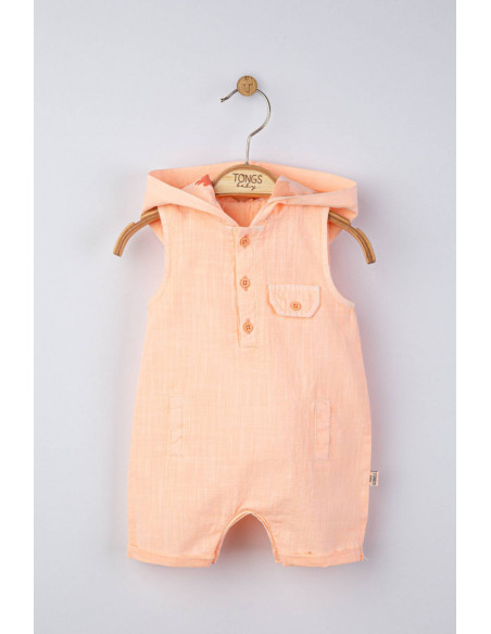 UP-tgs_4182_6,Salopeta de vara cu gluga pentru bebelusi, Tongs baby, Somon