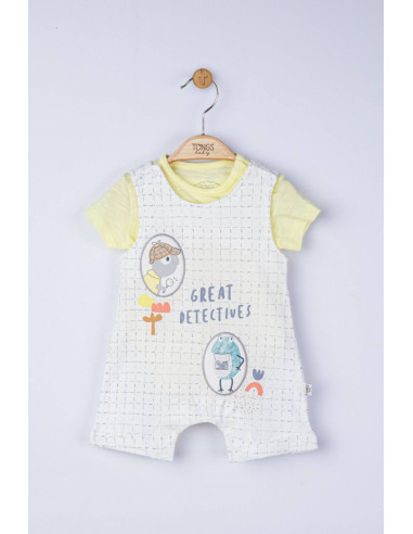 UP-tgs_4099_2,Set salopeta cu tricou Great detectives pentru bebelusi, Tongs baby, Albastru
