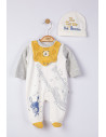 UP-tgs_4060_2,Set salopeta cu caciulita si baveta pentru bebelusi Broscuta, Tongs baby, Verde