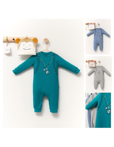 UP-tgs_4350_4,Set salopeta cu caciulita cu urechiuse pentru bebelusi Ursulet, Tongs baby, Gri