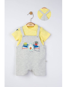 UP-tgs_4314_1,Set salopeta cu tricou de vara pentru bebelusi Marathon, Tongs baby, Gri