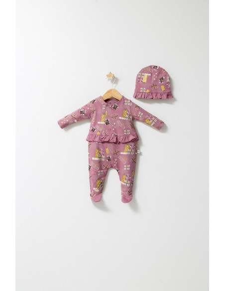 UP-tgs_4560-1,Set salopeta cu caciulita cu volanas pentru bebelusi Fun Penguin, Tongs baby, Gri