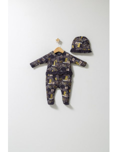 UP-tgs_4560-2,Set salopeta cu caciulita cu volanas pentru bebelusi Fun Penguin, Tongs baby, Roz inchis 2