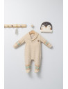 UP-tgs_4500-2,Salopeta pentru bebelusi cu botosei si caciulita Penguins, Tongs baby, Gri