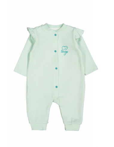 UP-tgs_3628verde_1,Salopeta cu maneca lunga si volanas nou nascut VERDE, Tongs baby