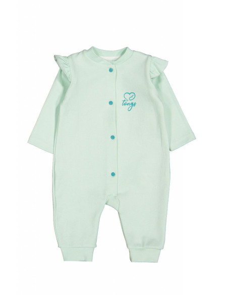 UP-tgs_3628verde_1,Salopeta cu maneca lunga si volanas nou nascut VERDE, Tongs baby