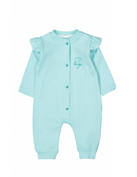 UP-tgs_3628lila_1,Salopeta cu maneca lunga si volanas nou nascut LILA, Tongs baby (Marime: 0-3 Luni)