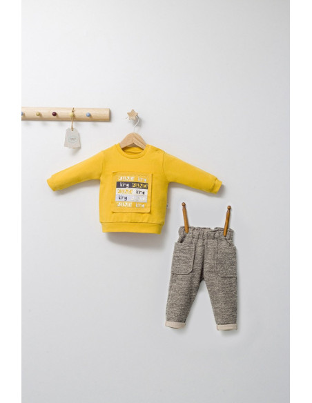 UP-tgs_4473_1,Set 2 piese cu bluzita si pantalonasi cu buzunare King, Tongs baby, Portocaliu