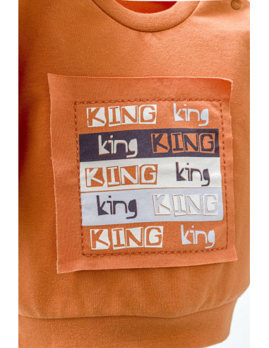 UP-tgs_4473_1,Set 2 piese cu bluzita si pantalonasi cu buzunare King, Tongs baby, Portocaliu
