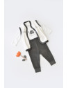 UP-BC-CSYK6024-3,Set 3 piese Broscuta cu body, pantalonasi si vestuta din 80%bumbac organic si 20% poliester - Antracit, Baby Co