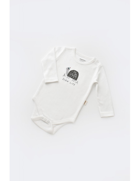 UP-BC-CSYK6024-3,Set 3 piese Broscuta cu body, pantalonasi si vestuta din 80%bumbac organic si 20% poliester - Antracit, Baby Co