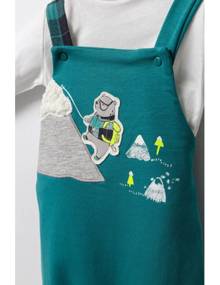 UP-tgs_4516-3,Set cu salopeta si bluzita pentru bebelusi Mountain, Tongs baby, Bleumarin