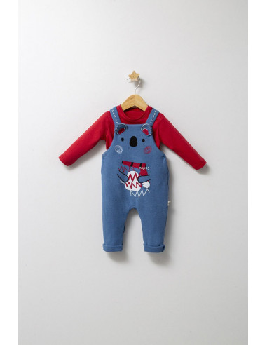 UP-tgs_4590_1,Set cu salopeta si bluzita pentru bebelusi Forest, Tongs baby, Maro