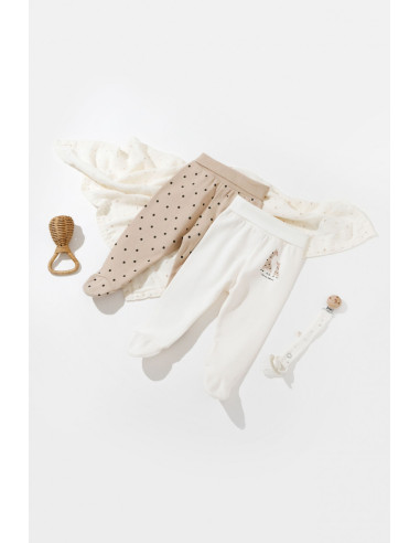 UP-BC-CSY5627-6,Set 2 pantaloni cu botosei bebe unisex Girafa, Baby Cosy, 100% bumbac organic