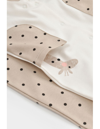 UP-BC-CSY5819-6,Set 2 salopete cu buzunare Girafa, Baby Cosy, 100% bumbac organic