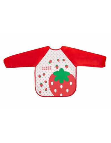 BN-BOC0559,Bocioland - Baveta impermeabila, Cu maneci lungi, Dimensiune 40x35 cm, Strawberry