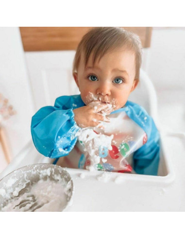 BN-BOC0559,Bocioland - Baveta impermeabila, Cu maneci lungi, Dimensiune 40x35 cm, Strawberry