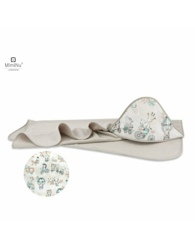 BN-6426972017688,MimiNu - Set pentru bebelusi, 6+1 piese, Cu paturica de infasat, Prosop, Paturica, Cearceaf 120x60 cm, Fata de 
