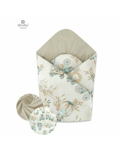 BN-6426972017688,MimiNu - Set pentru bebelusi, 6+1 piese, Cu paturica de infasat, Prosop, Paturica, Cearceaf 120x60 cm, Fata de 