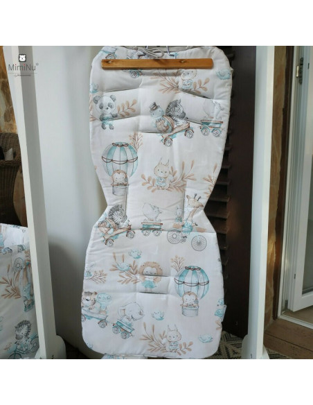 BN-6426972017725,MimiNu - Salteluta pentru carucior, Reversibila, Cu doua fete, Din catifea matlasata si bumbac, Materiale certi