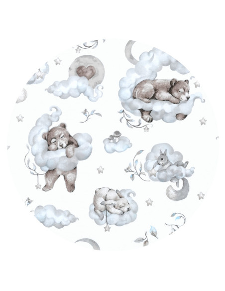 BN-6426972019903,Qmini - Lenjerie patut 3 piese, Cu protectie laterala, Din bumbac certificat Oeko Tex Standard 100, Pentru patu