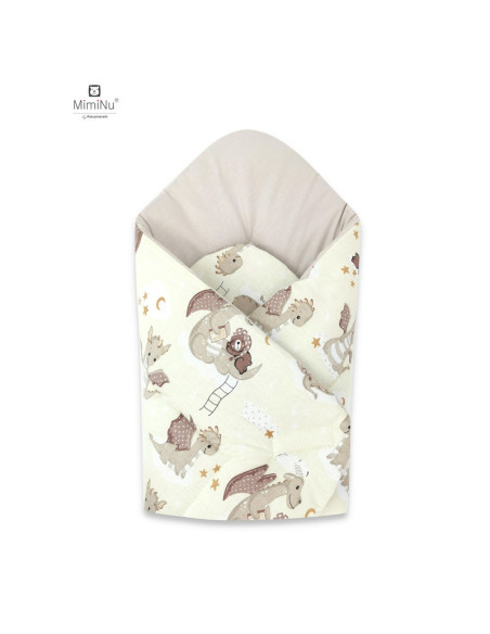 BN-6426972020459,Qmini - Paturica de infasat cu doua fete, Cu multiple utilizari, Cu inchidere arici velcro, Dimensiune 75x75 cm