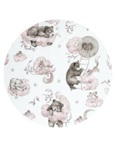 BN-6426972021074,Qmini - Aparatoare pentru patut 140X70 cm, Din bumbac certificat Oeko Tex Standard 100, 210x30 cm, Cu panglici, 2