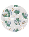 BN-6426972021357,Qmini - Lenjerie junior cu 2 piese, Din bumbac certificat Oeko Tex Standard 100, 140 x 200 cm, Dragons Gray