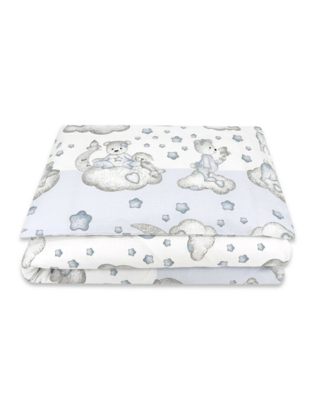 BN-6426972021401,Qmini - Lenjerie junior cu 2 piese, Din bumbac certificat Oeko Tex Standard 100, 140 x 200 cm, Teddy Bear with 