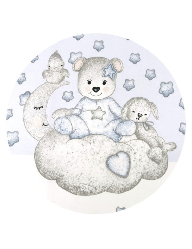 BN-6426972021401,Qmini - Lenjerie junior cu 2 piese, Din bumbac certificat Oeko Tex Standard 100, 140 x 200 cm, Teddy Bear with 