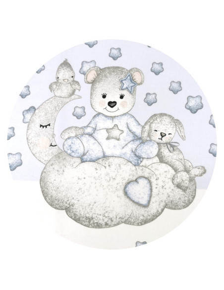 BN-6426972021401,Qmini - Lenjerie junior cu 2 piese, Din bumbac certificat Oeko Tex Standard 100, 140 x 200 cm, Teddy Bear with 