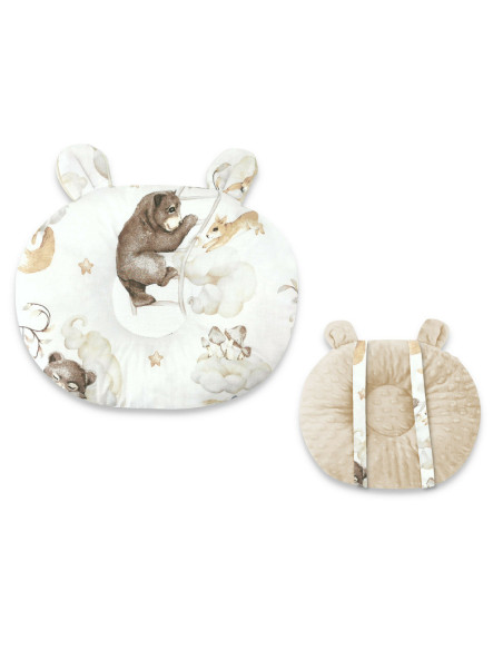 BN-6426972021562,Qmini - Perna bebelusi Ursulet, Multifunctionala, Cu doua fete, Tesatura pufoasa minky si bumbac, Materiale cer