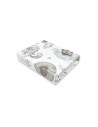 BN-6426972021760,Qmini - Cearceaf cu elastic pentru patut 140X70 cm, Din bumbac certificat Oeko Tex Standard 100, Teddy Bear and