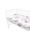 BN-6426972021777,Qmini - Cearceaf cu elastic pentru patut 140X70 cm, Din bumbac certificat Oeko Tex Standard 100, Elephants on R
