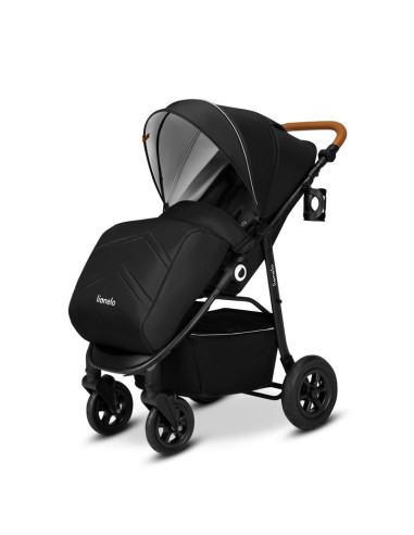BN-LO-NATT_BLACK_ONYX,Lionelo - Carucior sport Natt, De la nastere, Cu accesorii si capotina XXL reglabila, 0 - 22 kg, Conform c
