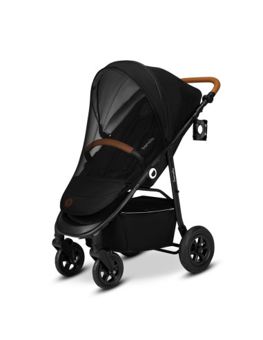 BN-LO-NATT_BLACK_ONYX,Lionelo - Carucior sport Natt, De la nastere, Cu accesorii si capotina XXL reglabila, 0 - 22 kg, Conform c