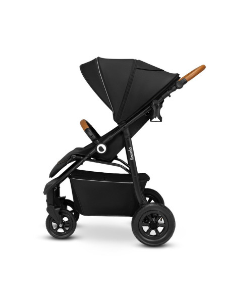 BN-LO-NATT_BLACK_ONYX,Lionelo - Carucior sport Natt, De la nastere, Cu accesorii si capotina XXL reglabila, 0 - 22 kg, Conform c