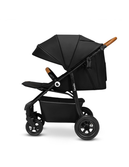 BN-LO-NATT_BLACK_ONYX,Lionelo - Carucior sport Natt, De la nastere, Cu accesorii si capotina XXL reglabila, 0 - 22 kg, Conform c
