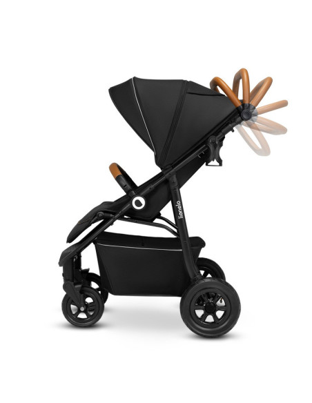 BN-LO-NATT_BLACK_ONYX,Lionelo - Carucior sport Natt, De la nastere, Cu accesorii si capotina XXL reglabila, 0 - 22 kg, Conform c
