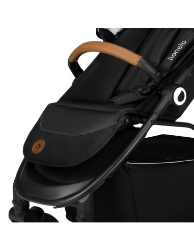 BN-LO-NATT_BLACK_ONYX,Lionelo - Carucior sport Natt, De la nastere, Cu accesorii si capotina XXL reglabila, 0 - 22 kg, Conform c