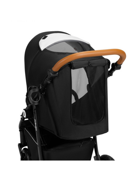 BN-LO-NATT_BLACK_ONYX,Lionelo - Carucior sport Natt, De la nastere, Cu accesorii si capotina XXL reglabila, 0 - 22 kg, Conform c