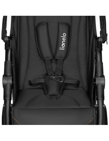 BN-LO-NATT_BLACK_ONYX,Lionelo - Carucior sport Natt, De la nastere, Cu accesorii si capotina XXL reglabila, 0 - 22 kg, Conform c