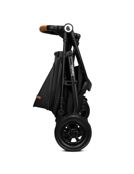BN-LO-NATT_BLACK_ONYX,Lionelo - Carucior sport Natt, De la nastere, Cu accesorii si capotina XXL reglabila, 0 - 22 kg, Conform c