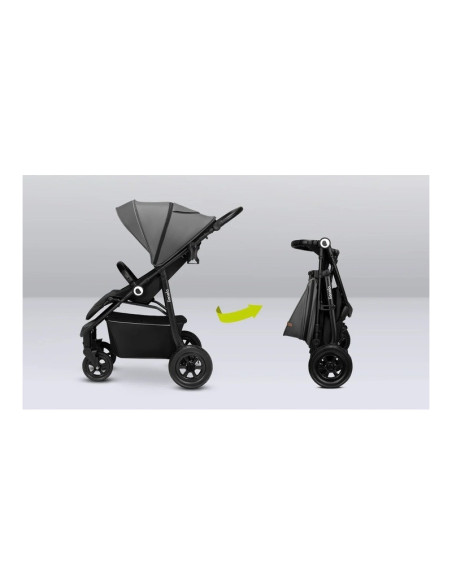 BN-LO-NATT_BLACK_ONYX,Lionelo - Carucior sport Natt, De la nastere, Cu accesorii si capotina XXL reglabila, 0 - 22 kg, Conform c