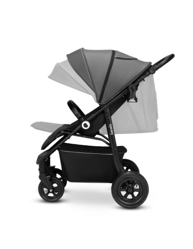 BN-LO-NATT_GREY_STONE,Lionelo - Carucior sport Natt, De la nastere, Cu accesorii si capotina XXL reglabila, 0 - 22 kg, Conform c