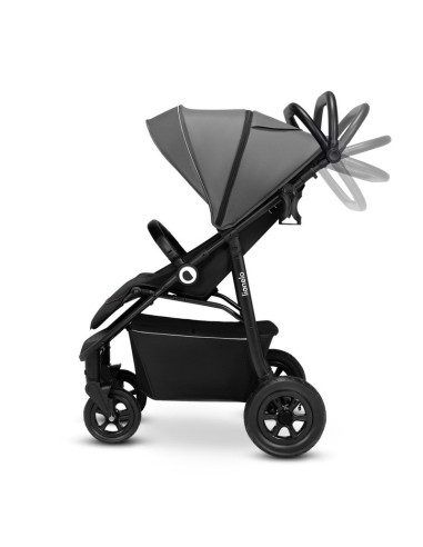 BN-LO-NATT_GREY_STONE,Lionelo - Carucior sport Natt, De la nastere, Cu accesorii si capotina XXL reglabila, 0 - 22 kg, Conform c